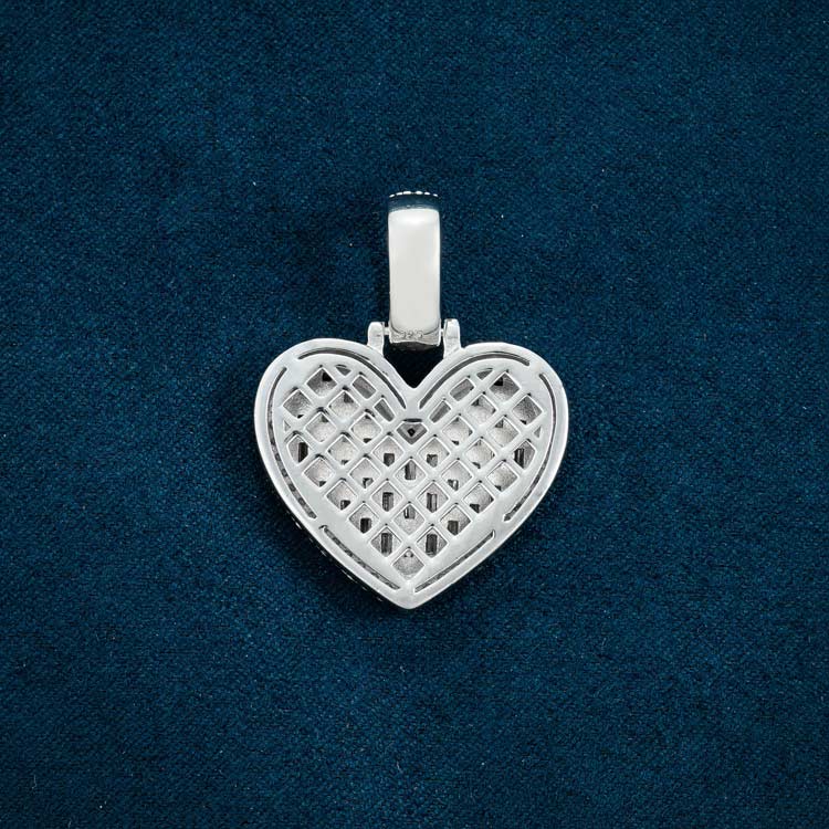 Moissanite Heart Pendant 14K White Gold