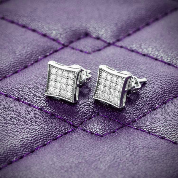 VVS 7MM Square Moissanite Stud Earrings Screw Back