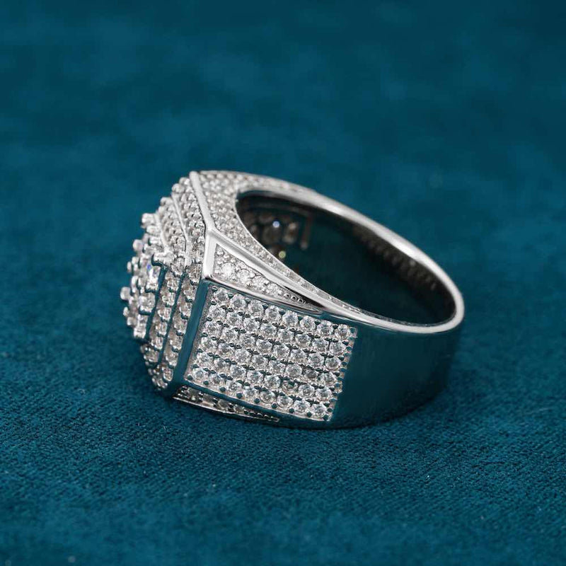 VVS Moissanite Square Paved Ring