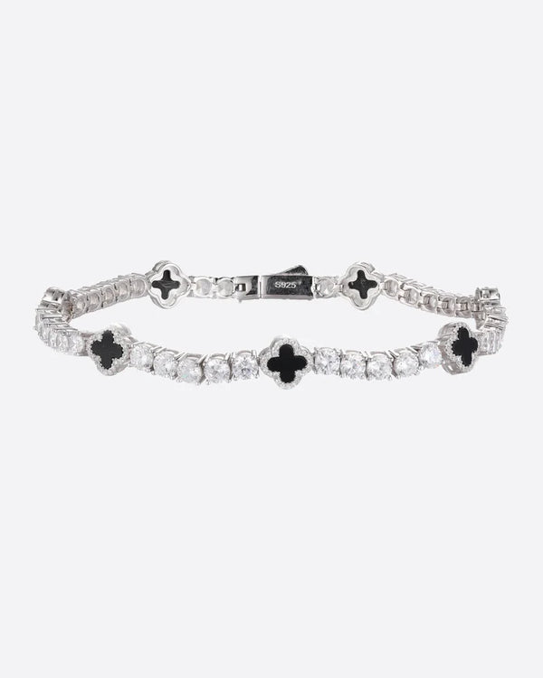 5MM MOISSANITE BLACK CLOVER TENNIS BRACELET