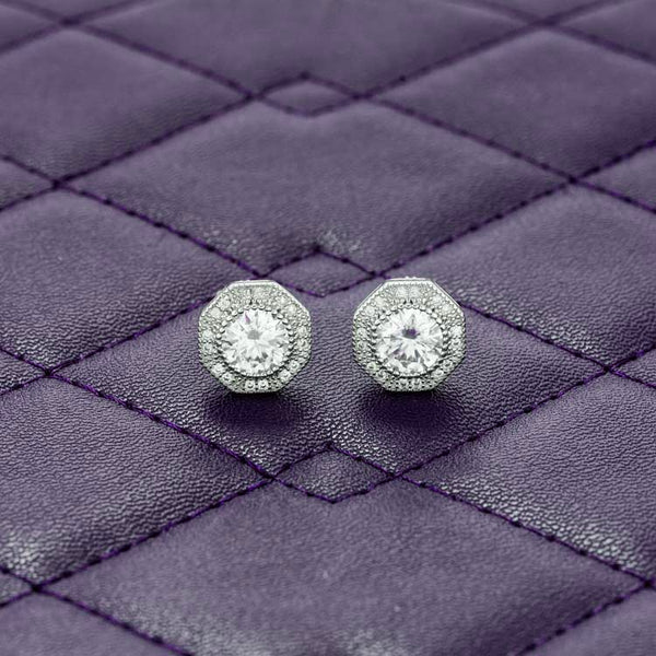 VVS 10MM Halo Moissanite Stud Earrings Screw back